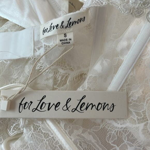 FOR LOVE & LEMONS Vera Lace Off the Shoulder White Maxi Bridal Gown Size S - Picture 15 of 16